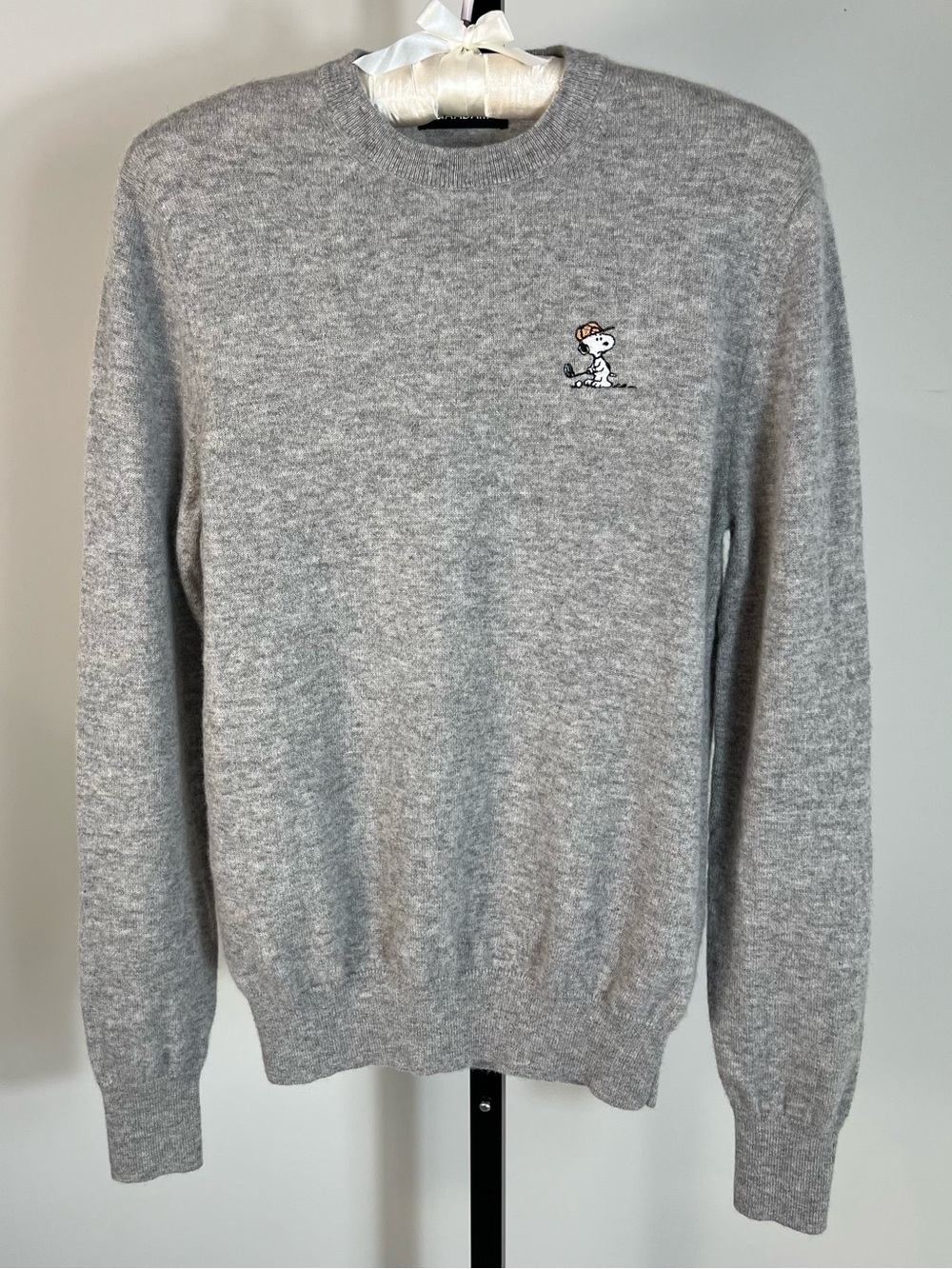 Nadaam Tee Time Snoopy Golf Swing Grey Cashmere Limited Edition Sweater S